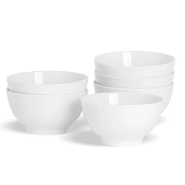 Argon Tableware Classic White Rice Bowls 13cm Pack of 6 White