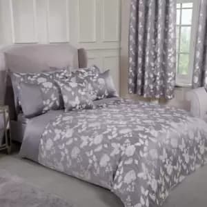 Emma Barclay Butterfly Meadow Duvet Super King Bed Silver, 100% Polyester