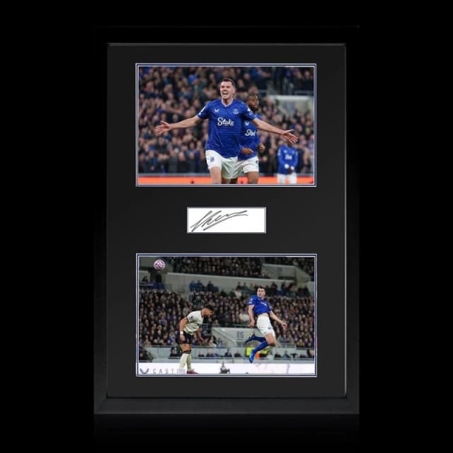 The Fan Cave Michael Keane Signed Everton Plaque Iconic Frame I Blue unisex 690x480mm