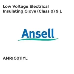 Ansell LOW VOLTAGE ELECTRICAL INSULATING GLOVE (CLASS 0) 9 L