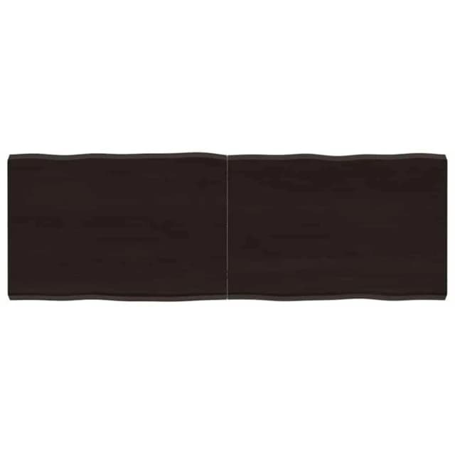 Vidaxl Table Top Dark Brown 120X40X(2-4) Cm Treated Solid Wood Live Edge, Brown 364022