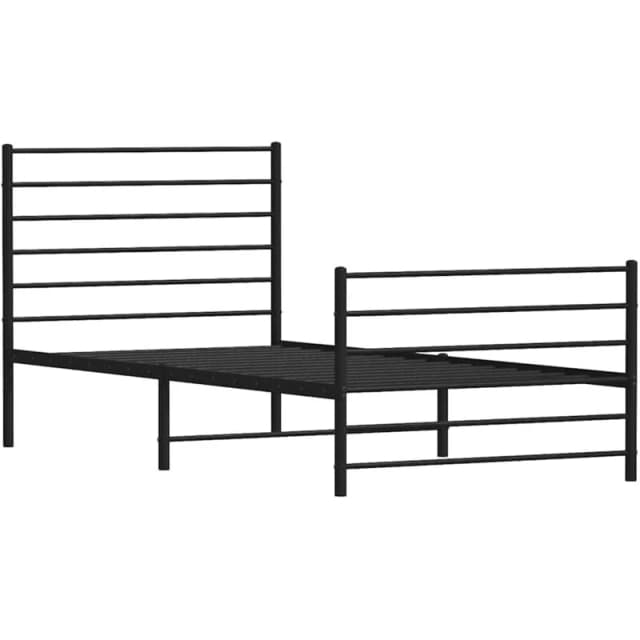 JINLEFU Metal Bed Frame without Mattress with Footboard Black 100x190cm vidaXL JRVDZX-352331_DE