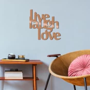 L?ve Laugh Love - Copper Copper Decorative Metal Wall Accessory