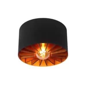 Zidane Modern Flush Ceiling Light - Ø30cm - 1xE27 - Black