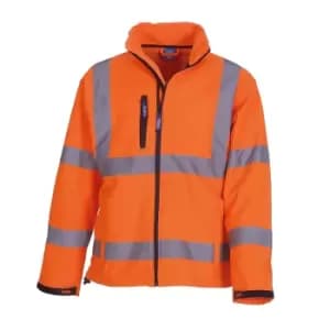 Yoko Mens Hi-Vis Sofshell Jacket (S) (Hi Vis Orange)