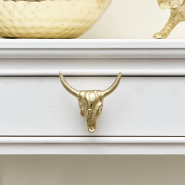 Melody Maison Gold Buffalo Skull Drawer Knob Metallic Gold