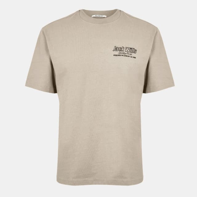 Jack Wills Mens JW Outline Regular Fit T-Shirt Moon Rock male XS