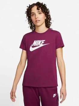 Nike NSW Essential Short Sleeve Tee - Purple, Purple, Size L, Women