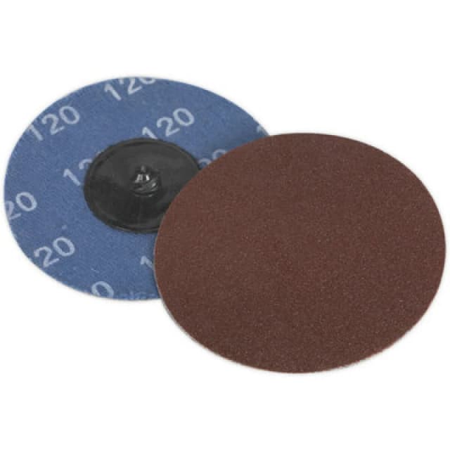 Loops 10 PACK - 75mm Quick Change Mini Sanding Discs - 120 Grit Aluminium Oxide Sheet Multi