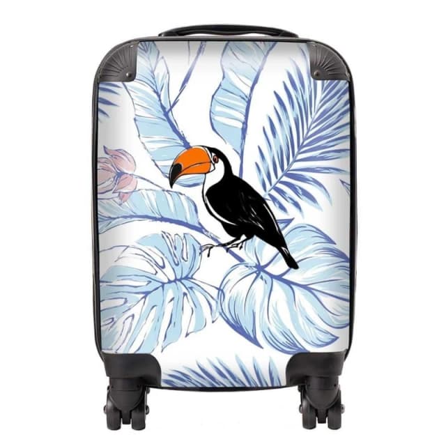 Warren Reed - Designer Tropical Toucan Suitcase in Blue Size: Large Blue Unisex Large