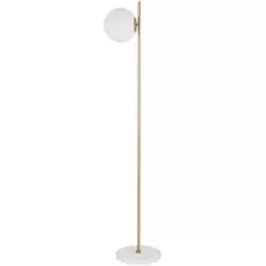 Coral Floor Lamp White Opal Glass Brass Gold, Marble LED E27 - Merano