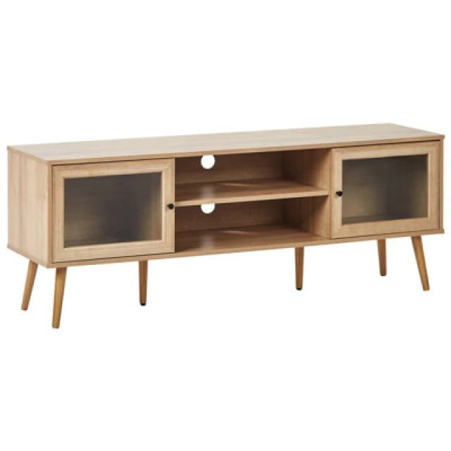 Beliani Minimalist TV Stand Albany Light Brown