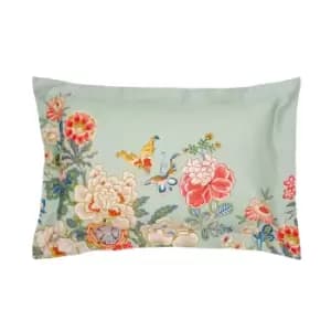 Sanderson Emperor Peony Oxford Pillowcase, Jade & Apricot