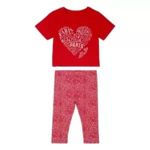 Elle Paris T-Shirt And Leggings Set - Red