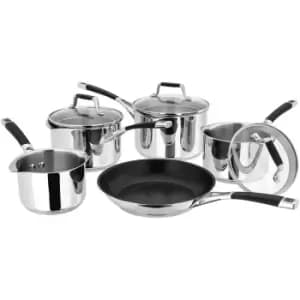 Stellar Stainless Steel Induction Draining Saucepan Set - 5 Piece