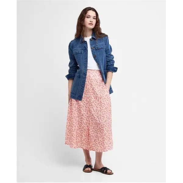Barbour Sandgate Floral Midi Skirt - Orange 18