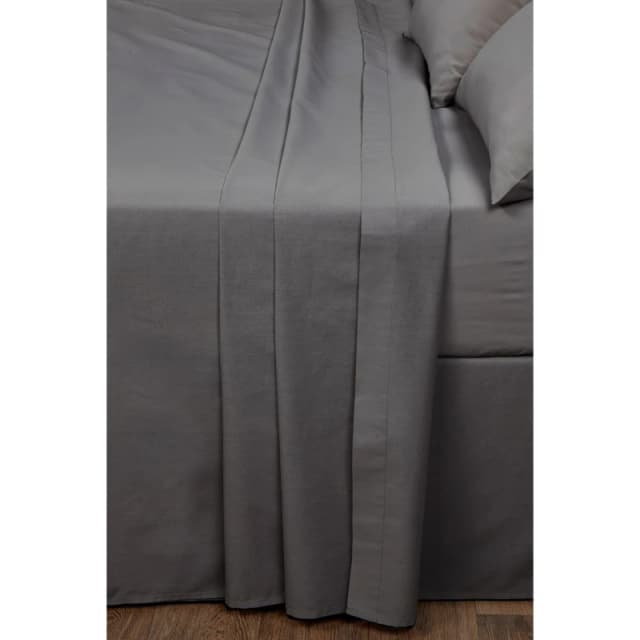 Homelife Non Iron Plain Dyed Flat Sheet Flat Sheets Single Grey 83083325010