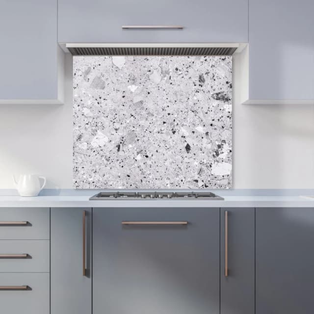 Warren Reed - Designer Silver Grey Quartz Effect Kitchen Splashback Size: 600mm x 750mm Grey Unisex 600mm x 750mm