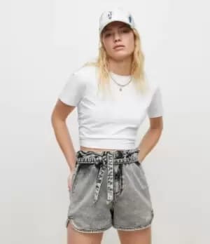 AllSaints Womens Ada Open Back T-Shirt, Optic White, Size: 12