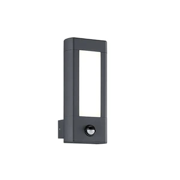 Rhine Modern 2 Light Outdoor Modern Wall Lamp Anthracite 3000K IP54 with PIR