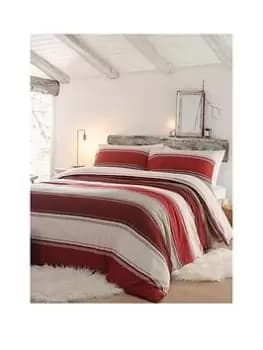 Fusion Betley Brushed Cotton Duvet Cover Set Red - Ks