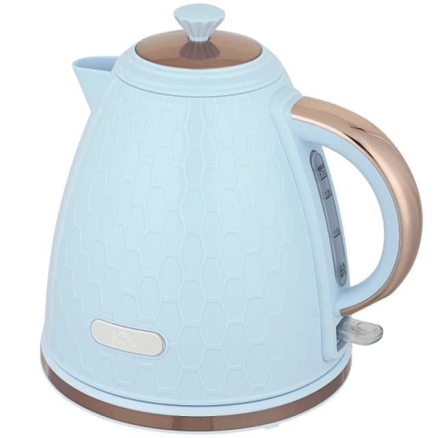 HOMCOM HOMCOM Electric Kettle, 1.7L, 3kW, Fast Boil Kettle, Auto Shut-off in Light Blue Light Blue One Size Unisex 5063603053281