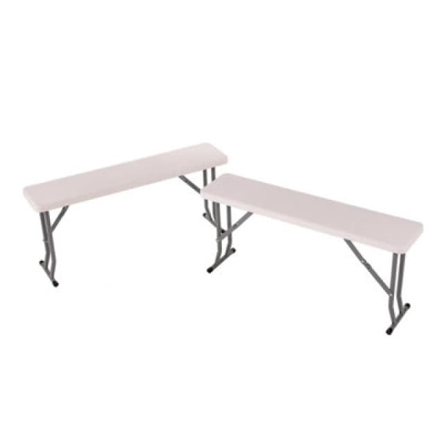 Oypla 2x 3ft Folding Outdoor Trestle Bench White unisex