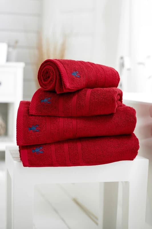 Lobster Creek Kaleidoscope 550gsm Combed Cotton Towels Red