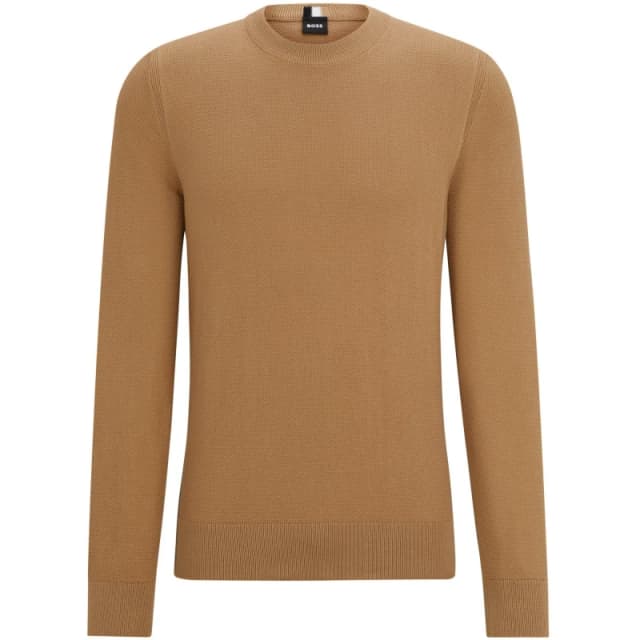 Boss Mens Ecaio-P Knitted Jumper Medium Beige male Small