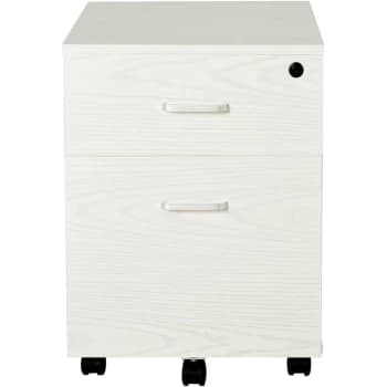 2-Drawer Locking Office Filing Cabinet 5 Wheels Rolling Storage White - Vinsetto
