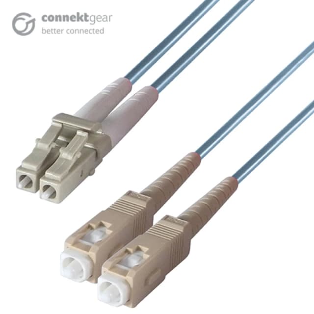 connektgear 2m Duplex Fibre Optic Multi-Mode Cable OM3 50/125 Micron L