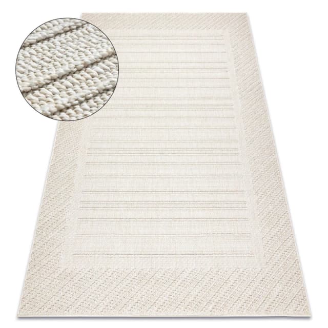 RugsX Carpet Jersey 19261 Cream - Frame, Structural, Loop Boho 80X150 Cm