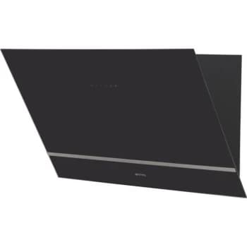 SMEG KV28N 80cm Angled Chimney Cooker Hood - Black Glass - A Rated