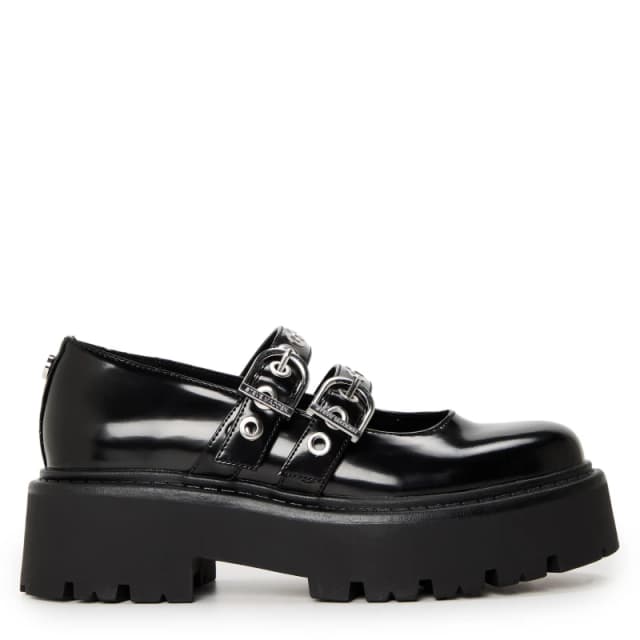 Steve Madden Womens Overt Heeled Mules Blk Action Lthr female 3 (36)