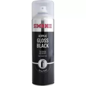 SIMP15D Acrylic Gloss Black Spray Paint - 500ML