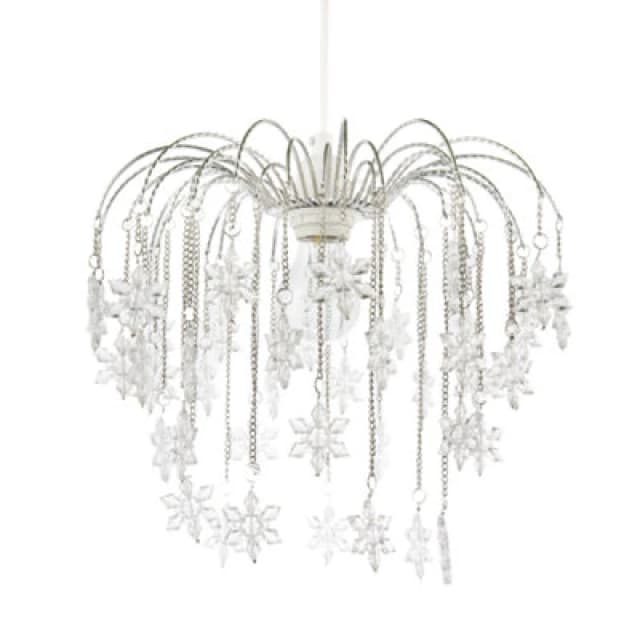 Happy Homewares Modern Waterfall Pendant Light Shade With Star Shaped Acrylic Icicles