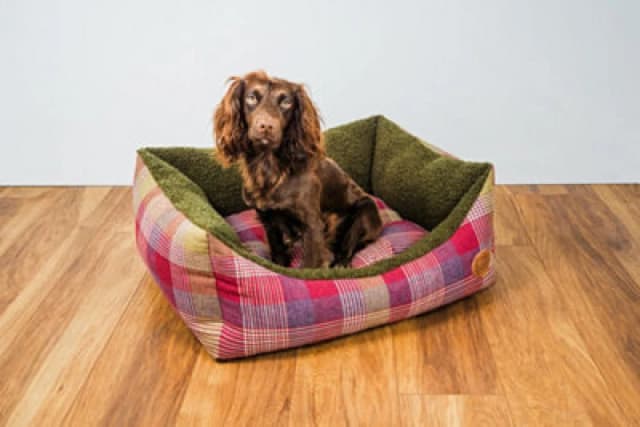 Snug & Cosy Pets Snug And Cosy Pets Highland Mulberry Rectangle Pet Bed Bedding Small Tartan Cushioned Sides And Non Slip Base