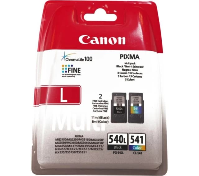 Canon PG-540L & CL-541 Black & Tri Colour Ink Cartridges - Twin Pack, Black & Tri Colour 8714574679440