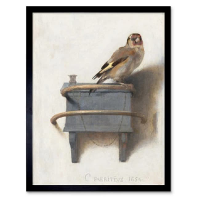 Artery8 Fabritius The Goldfinch Bird Animal Nature Painting Framed Wall Art Print