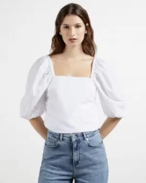 Ted Baker Square Neck Embroidery Sleeve Top