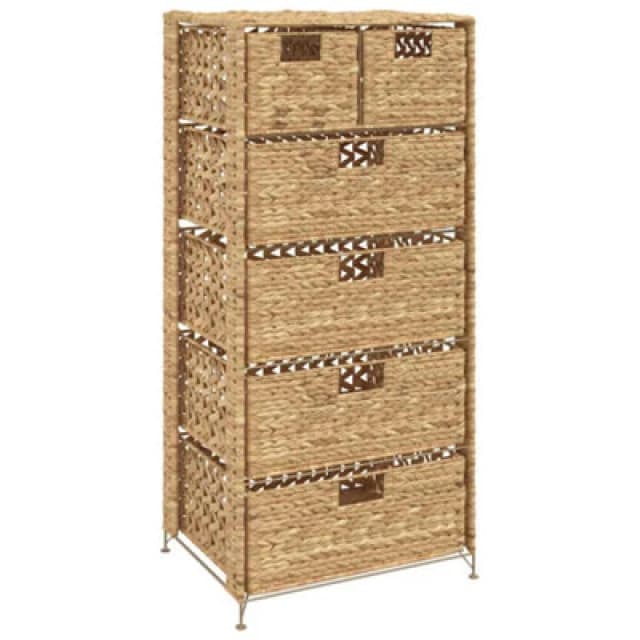 Storage Unit with 6 Baskets 47x37x100cm Water Hyacinth