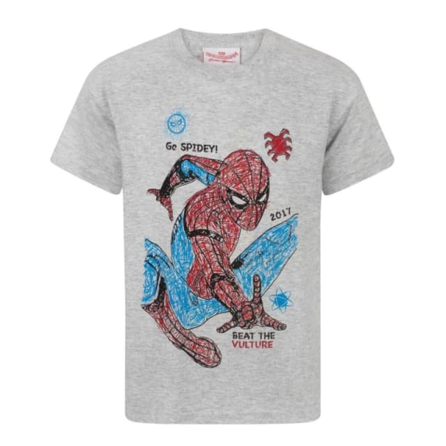 (13-14 Years) Marvel Short Sleeved T-Shirt (Boys Grey)
