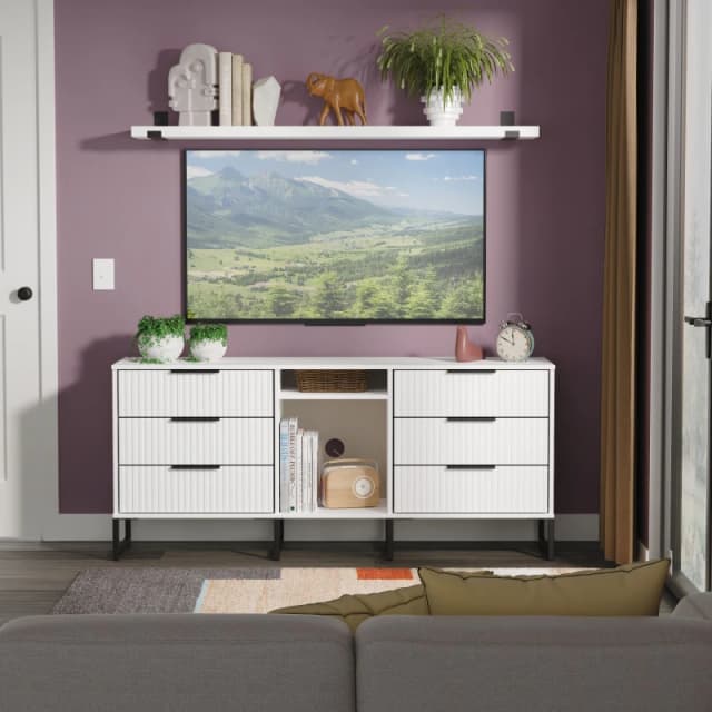 Ready Assembled 2 U Menai 6 Drawer Sideboard (Ready Assembled) in White White Unisex