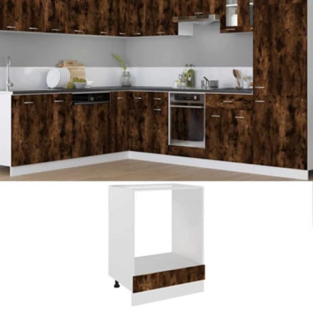 Vidaxl Oven Cabinet Lyon Smoked Oak 60X46X81.5cm Engineered Wood