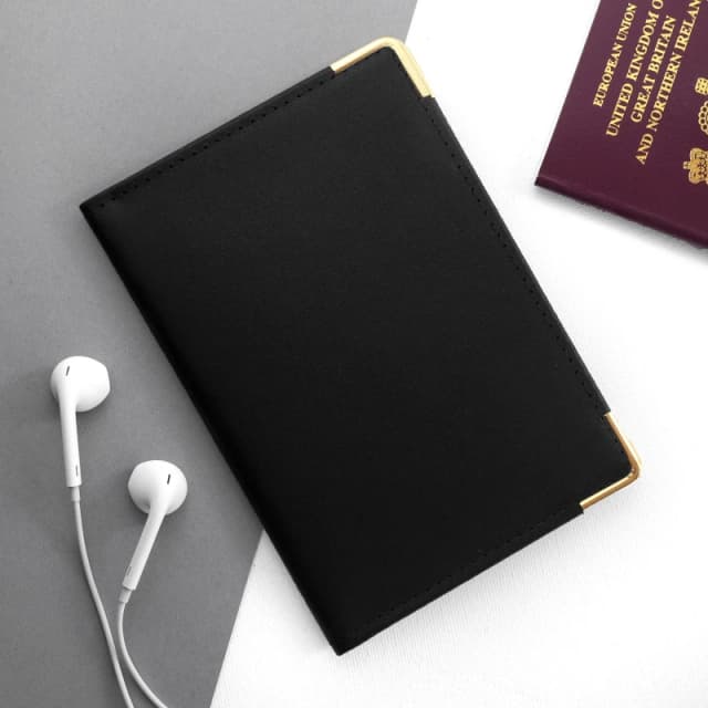 Treat Republic Leather Passport Cover Black