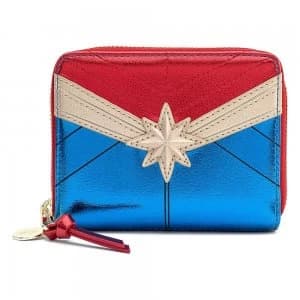 Loungefly Marvel Captain Marvel Classic Cosplay Zip Around Wallet