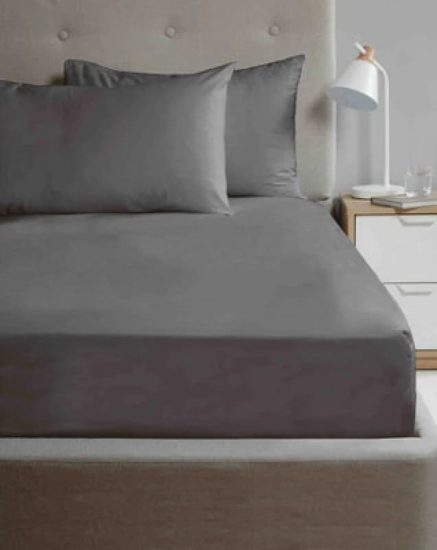 Rapport Home So Soft Microfibre Cotton Fitted Sheet Charcoal