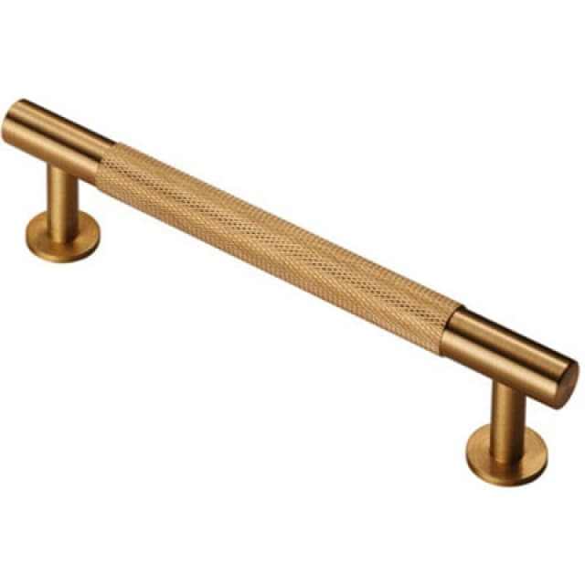 Loops Knurled Bar Door Pull Handle 158 x 13mm 128mm Fixing Centres Satin Brass Metallics unisex