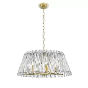 Mirabell Crystal Pendant Ceiling Light, Gold, 6x E14