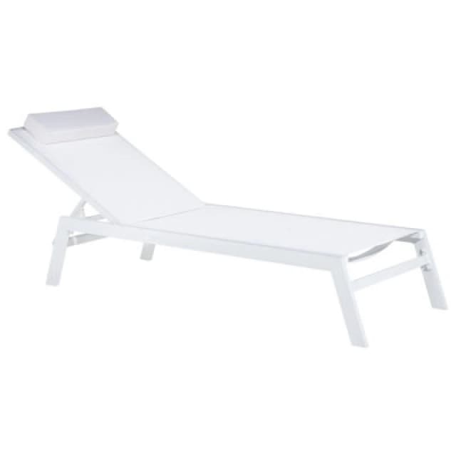 Beliani Sun Lounger Catania Reclining Metal White